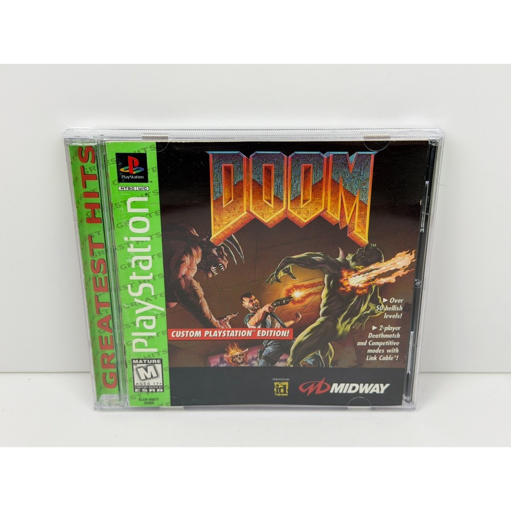 Doom PS1 Sony PlayStation 1 Complete Manual & Registration Excellent Disc